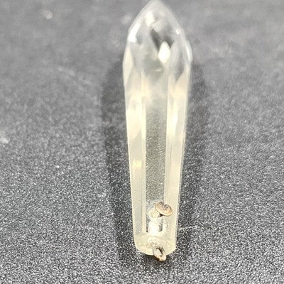 2 Rock Icicle Spear Crystal Glass For Chandelier Prisms Wire Connectors 3.35”