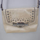 Kathy Van Zeeland Beige Croc Crossbody Bag Studded Rhinestone Heart Clasp Vtg