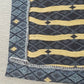 Long Blue Upholstery Table Runner 112x18 Heavy Fabric Tan Pattern