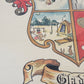 Gladdin Family Crest Coat of Arms Framed Vintage Heraldic Wall Art