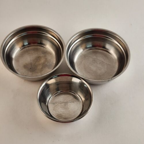 Set of 3 Stainless Steel Sauce Condiment Cups 2 Different Sizes Commercial Grade