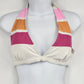 No Boundaries Bikini Top Women's 15/17 XL Fuchsia Pink Orange Halter Swimwear