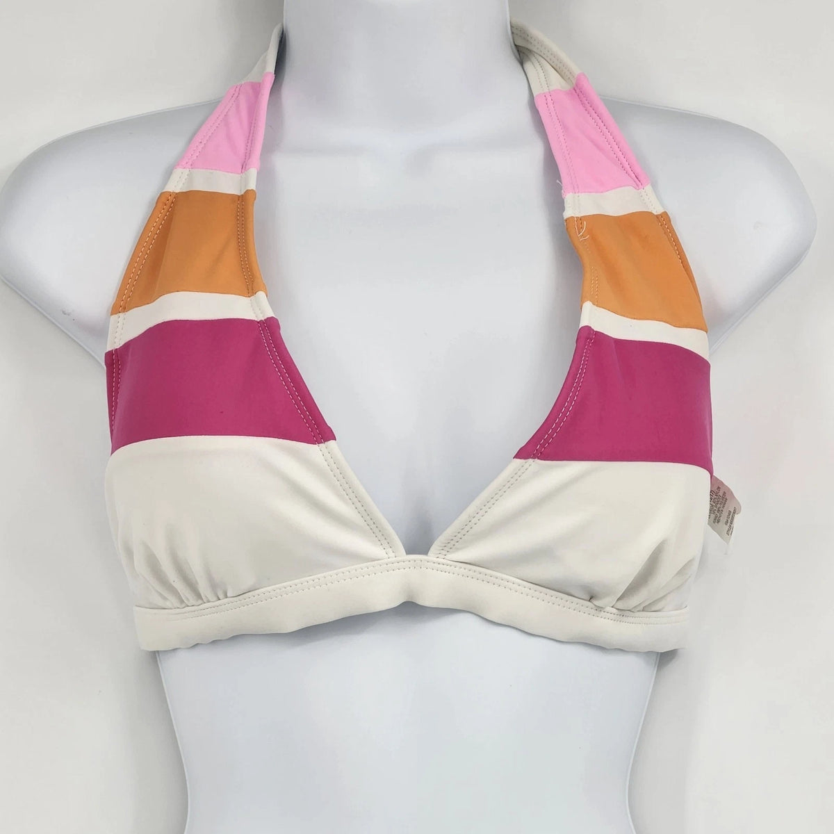 No Boundaries Bikini Top Women's 15/17 XL Fuchsia Pink Orange Halter Swimwear