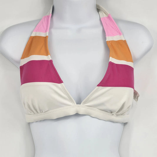 No Boundaries Bikini Top Women's 15/17 XL Fuchsia Pink Orange Halter Swimwear