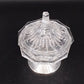 Heavy Glass Thumbprint Candy Dish Compote w Lid Silver Metal Base 7" Vintage