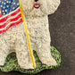 Bichon Frise Refrigerator Magnet US Flag Flying Dog Figurine Willabee Ward MBI