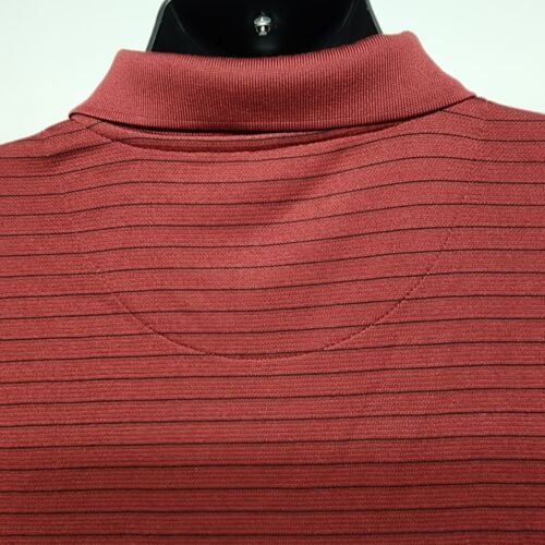 Grand Slam Golf Polo Shirt XL Short Sleeves Maroon with Black Stripes Vintage