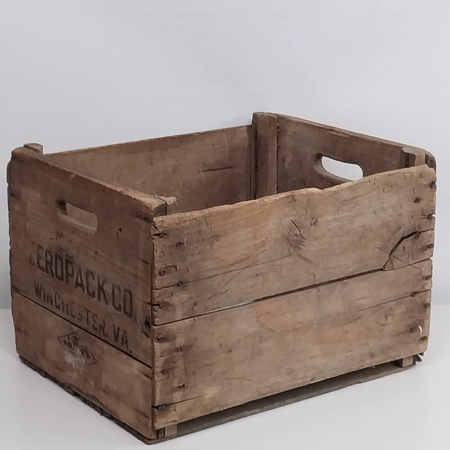 Zeropack Wooden Crate Winchester VA Advertising Storage Box Vintage 18x15x12