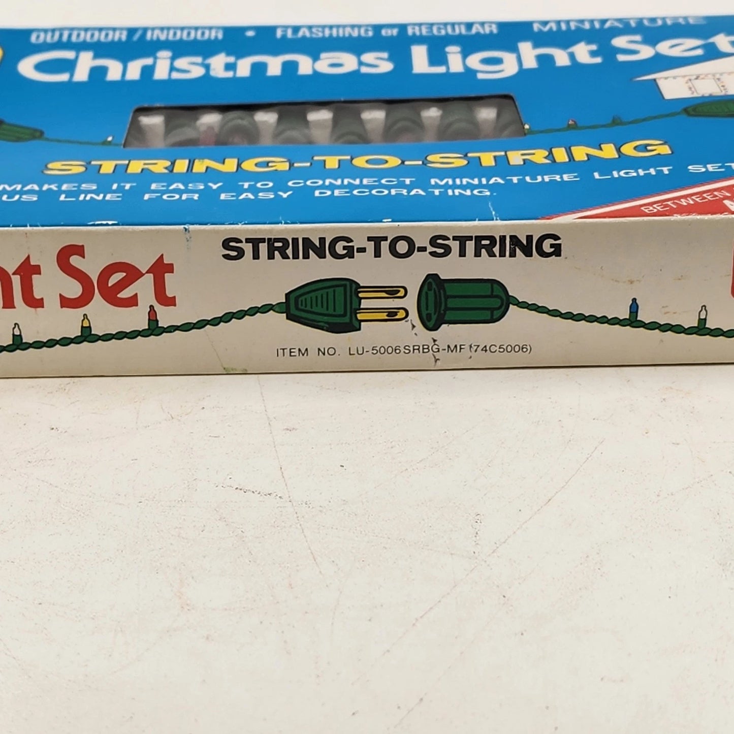 JoyBrite 50 Mini Flashing Multicolor Christmas Lights Set String to String 27ft
