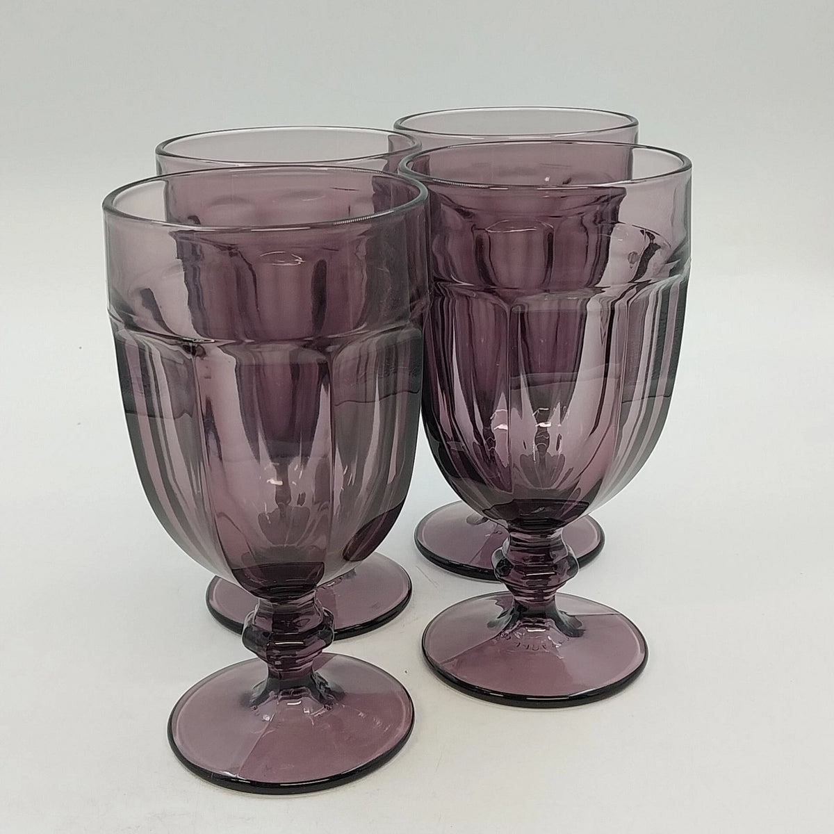 Libbey Fundamentals Classic Colorings Violet Glass Goblets 4 Pieces 16 oz Boxed