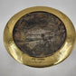 Solid Brass Charger Plate Engraved Temple Yin Yang Asian Dragons Heavy 11.5"