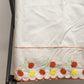 Solid White Twin Flat Sheet and Matching Pillow Case w Red & Yellow Floral Trim