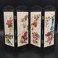 Chinese Mini Folding Tabletop Screen 4 Panel Double Sided Geisha Asian Decor Vtg