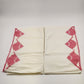 Queen Size Linen Bed Pillow Cases Hand Crocheted Pink Turn of the Century 32.5"