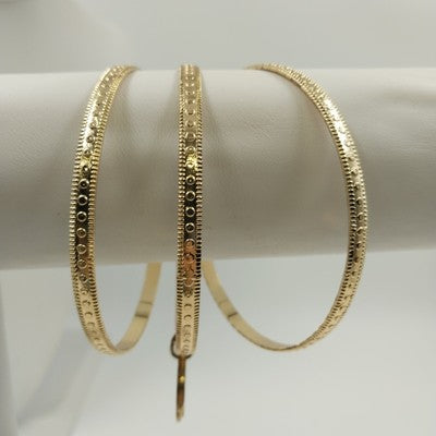 Three Set of Jewelry Bangles Thin Bracelets Gold Tone One with Gold Disc Dangle