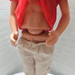 Ken Doll 1968 Mattel Blonde Painted Hair Red Shirt Vintage
