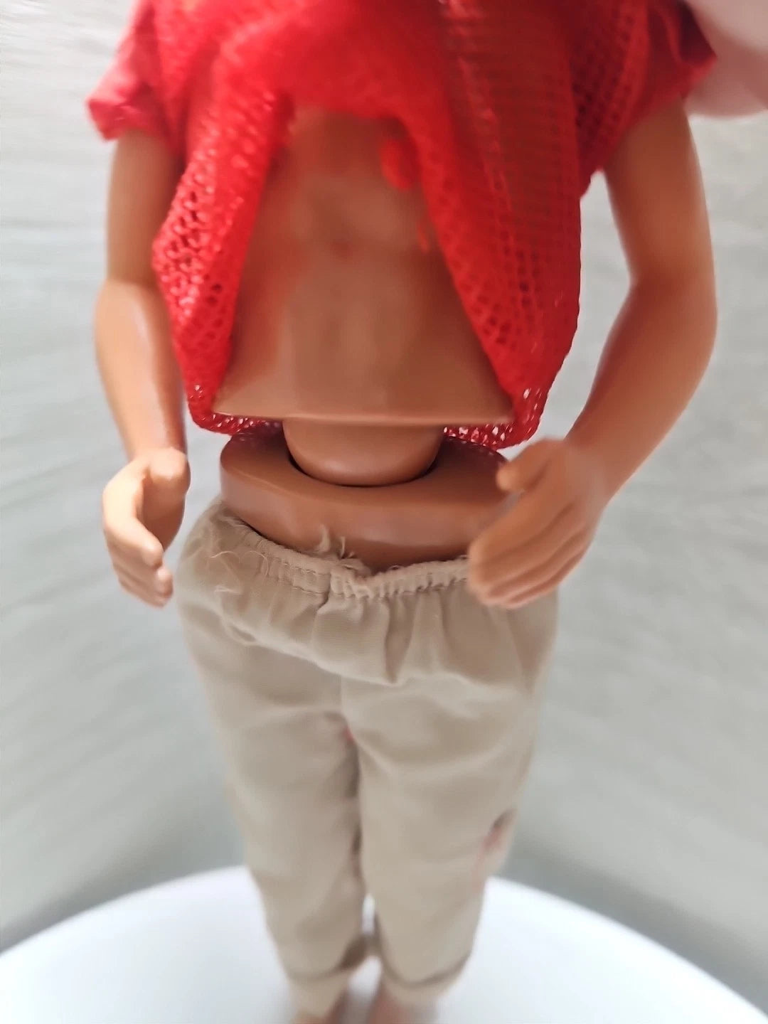Ken Doll 1968 Mattel Blonde Painted Hair Red Shirt Vintage