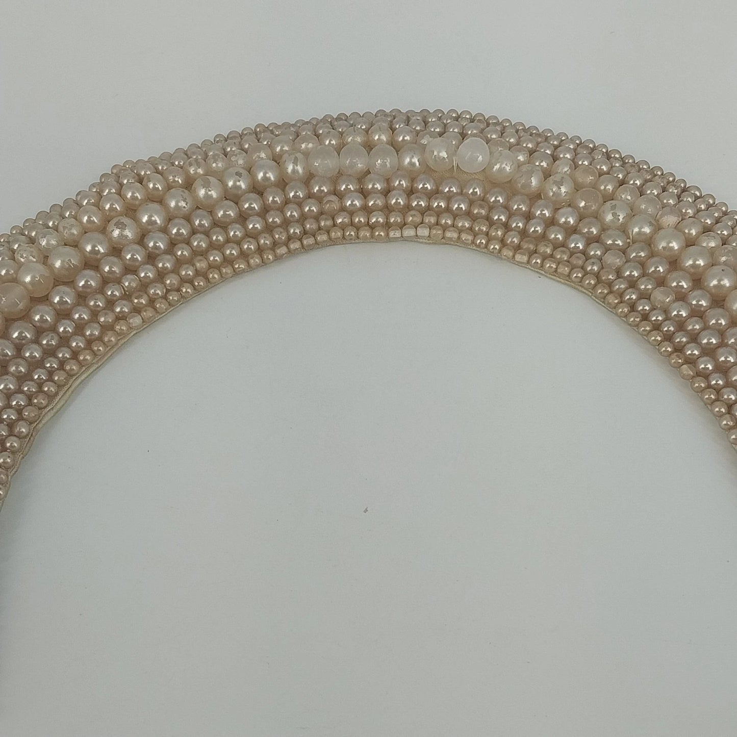 Faux Pearl Beaded Collar Necklace Bib Statement Fashion Jewelry Made Japan Vtg