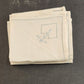 Set of Four White and Blue Linen Table Cloth Napkins Vintage 10½ W x 10½ L