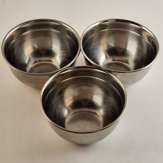 3 Sauce Condiment Bowls 5 oz Stainless Steel Restaurant Quality Commercial Grade