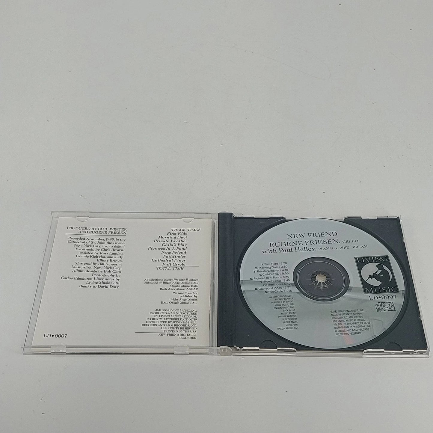Eugene Friesen Paul Halley New Friend CD Cello Piano Pipe Organ Living Music