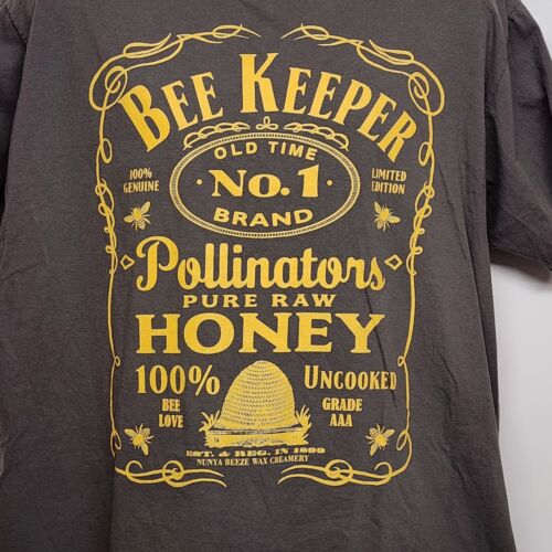 Bee Keeper XL T-Shirt SS Gray Old Time No 1 Brand Pollinators Front Logo