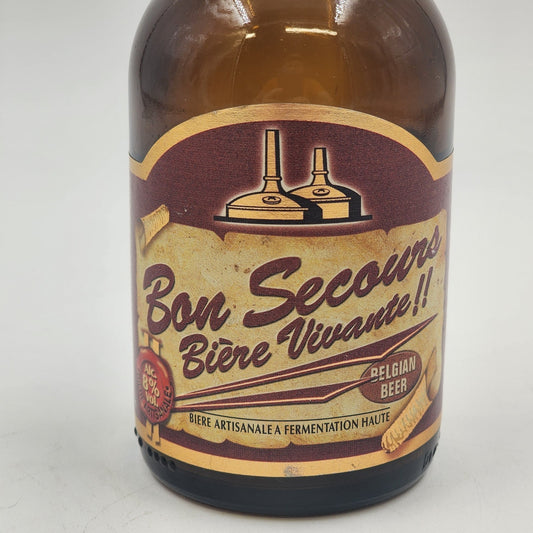 Bon Secours Ambrée Heritage Beer Bottle Brasserie Caulier w Lightning Stopper