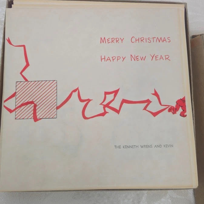 1950's Christmas Cards Pack Sunshine Cards 49 Unused Cards in Box Linen Style