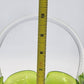 Vintage Viking Art Glass Pedestal Basket Green Ruffled Edge Applied Handle Mid Century Hand Blown Glass