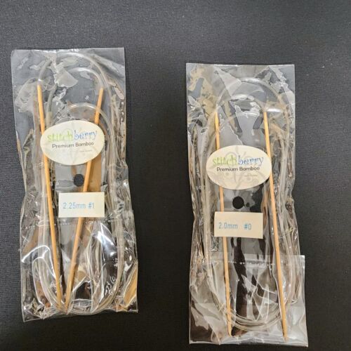 2 Pack Stitchberry Circular Knitting Needles Size 0 & 2 Bamboo New in Package