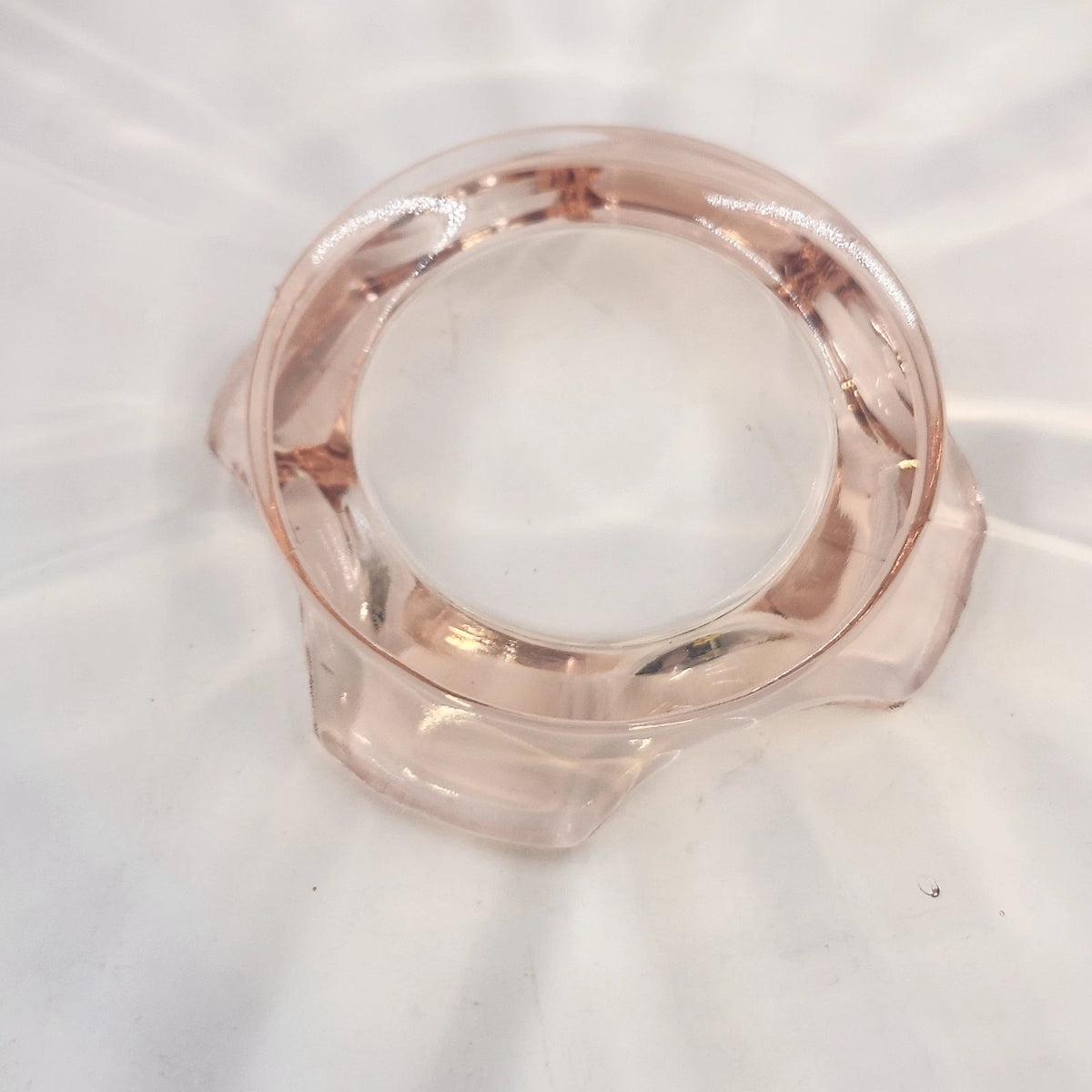 Tiffin Rambler Rose Pink Depression Glass 10" Octagon Underplate Gold Trim 1930s