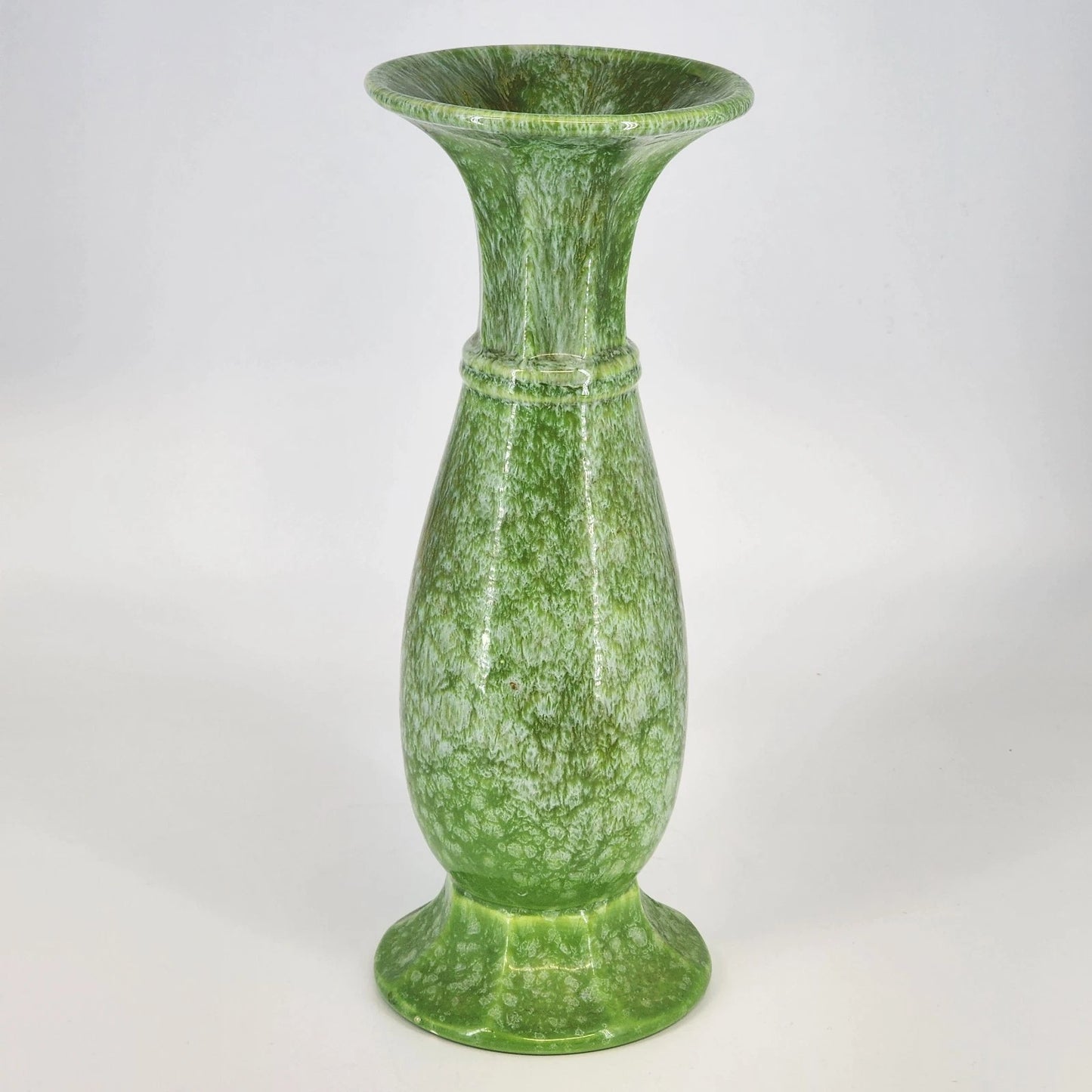 Vintage Royal Haeger Green Drip Glaze Cylinder Vase 12 Inch MCM