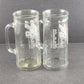 2 Super Bowl XXI Glass Stein Beer Mugs Fisher Nuts 1987 Rose Bowl Giants Broncos