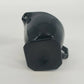 LE Smith Black Glass Cream Sugar Set Double Shield Pattern Square Base Vintage