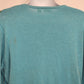 Aqua Blue Button Up Cardigan Bejewled Front Neckline Vintage Women Large