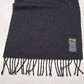 Pure New Lambs Wool Black Neck Scarf 60"x12" Johnstons of Elgin Made in Scotland