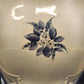 Vee Jackson California Pottery White Planter Blue Floral Footed Cachepot 9.5 in