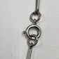 Silver Tone Bar & Link Chain with Three Oval Silver Tone Beads 12" Spring Ring