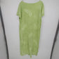 M Mac Shift Dress Lime Green Palm Leaf Floral Print Medium Short Sleeve
