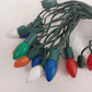 25-Light C9 Christmas Light Set Green Wire Branch Clips 25 Ft 20 Used Bulbs