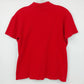 Limited Red Polo Shirt Women Large Cotton Stretch Short Sleeve Button Collar Top