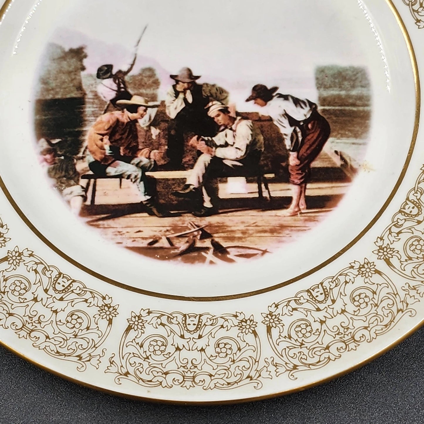 Wittnauer Collectors' Guild Plate FBA22 Raftsmen Playing Cards Bone China 1847