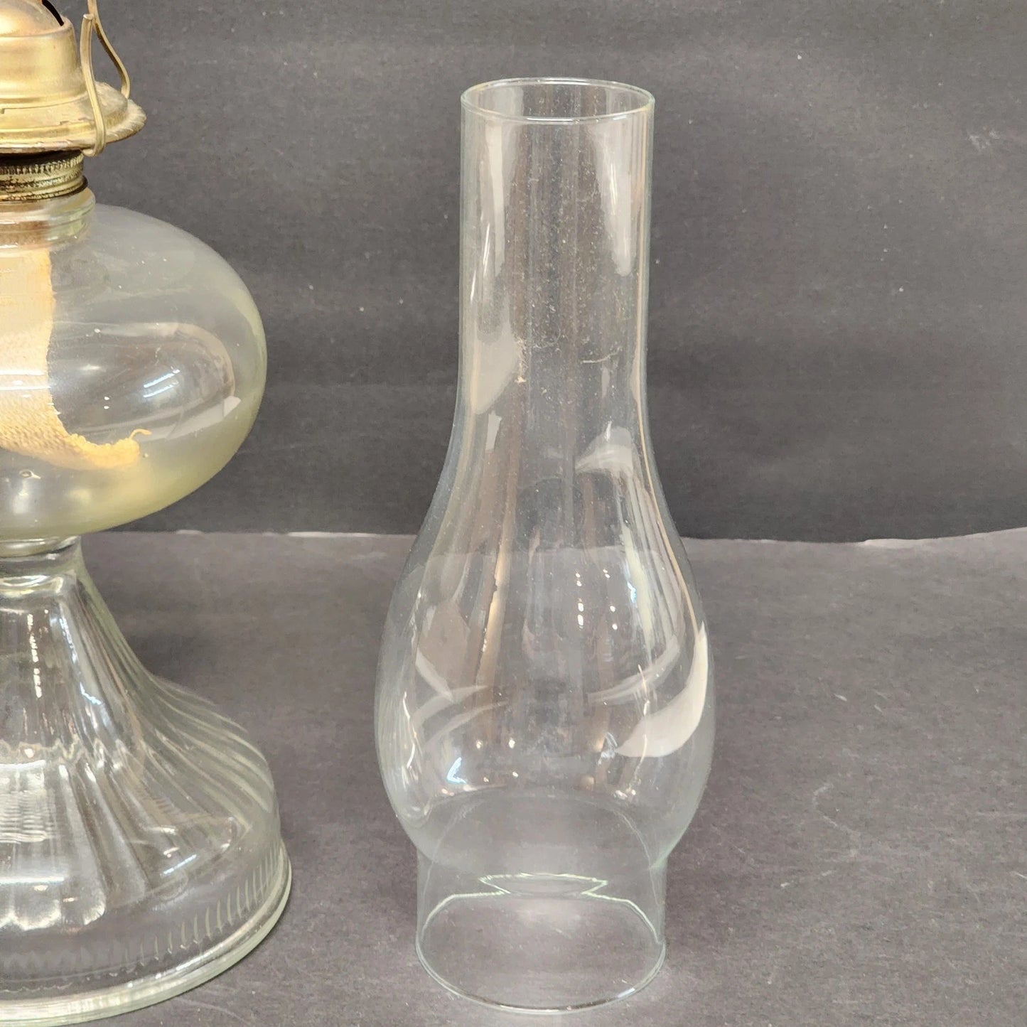 Hurricane Kerosene Oil Lamp Plume Atwood Eagle Clear Glass Chimney 19.75"h Vtg