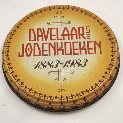 Davelaar Jodenkoeken Dutch Empty Container Metal Tin Jewish Cookies Collectible