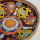 Huichol Wixárika Beaded Gourd Bowl Animal Geometric Folk Art 8" Mosaic Mexico