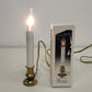 Pair of Electric Candle Lamps Solid Brass Boxed Christmas 7.5" Taiwan