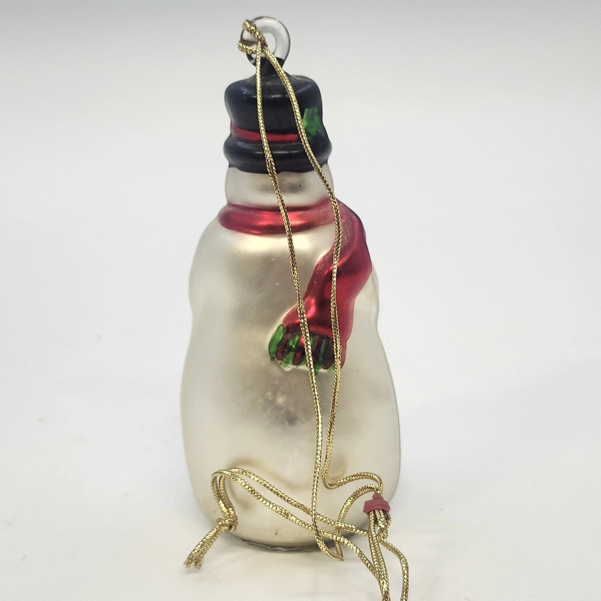 Northlight Snowman Glass Christmas Ornament 5" Hand Painted Gifts Scarf Tree Vtg