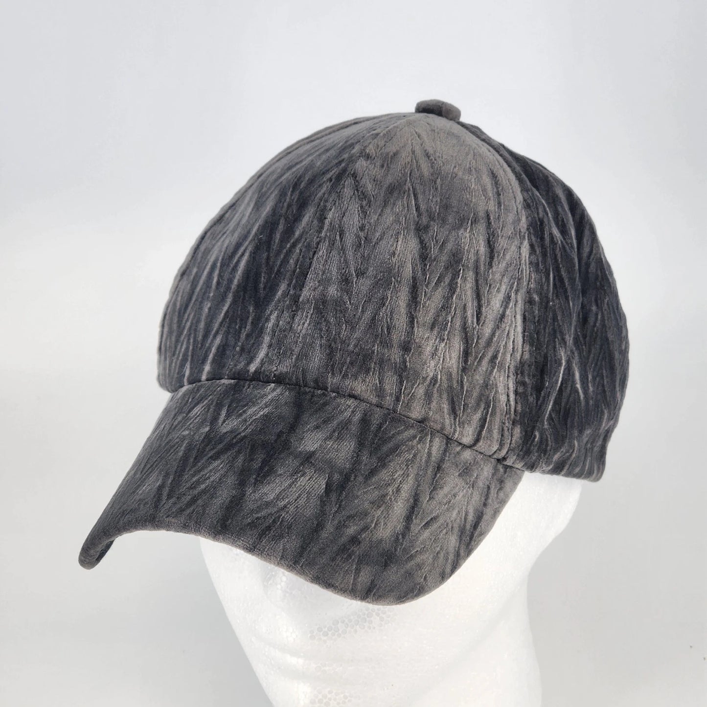 Gray Velour Baseball Cap Hat Soft Polyester Adjustable Hook-Latch Adult China