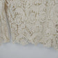 Adiva Cream Crochet Lace Boho Top Women's XL Long Sleeve Sheer Cotton Overlay