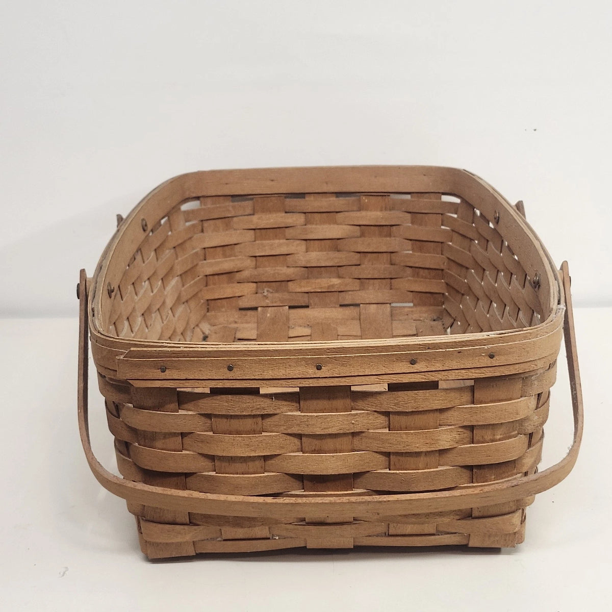 Longaberger 1989 Large Market Basket Double Swing Handles 19" Signed Ohio